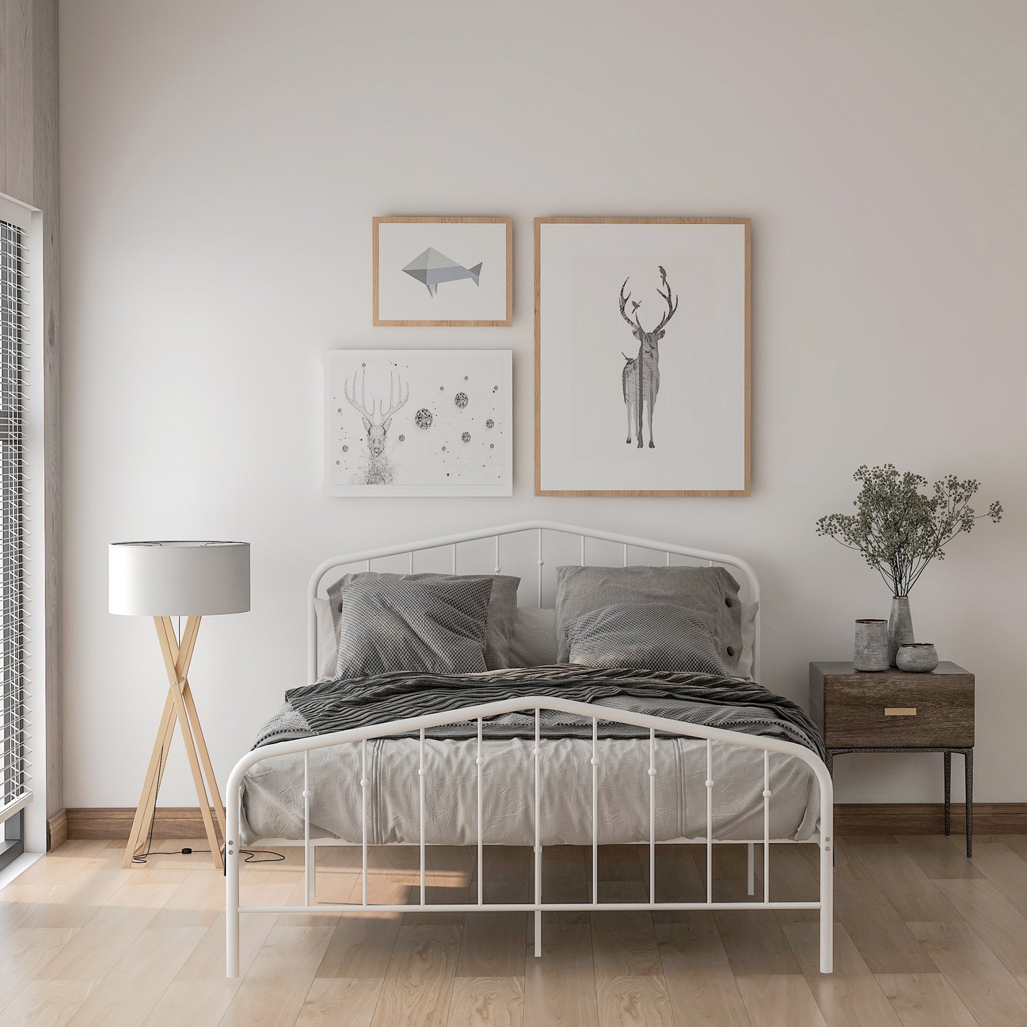 Platform metal bed, Twin Sizes