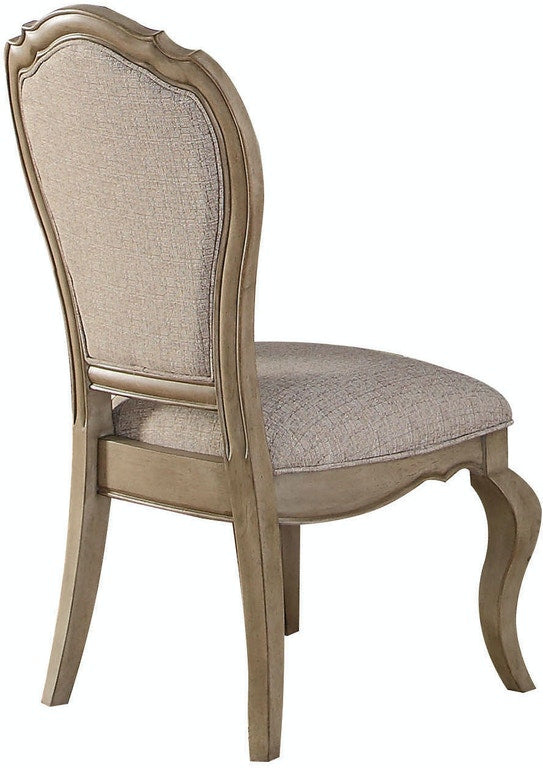 Chelmsford Side Chair (Set-2) in Beige Fabric & Antique Taupe 66052