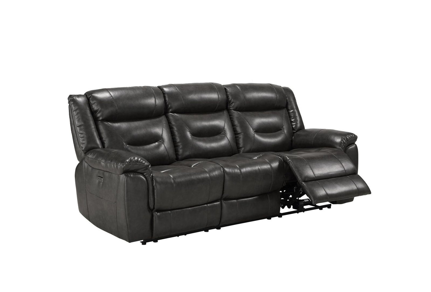 Imogen Sofa (Power Motion), Gray Leather-Aire 54805