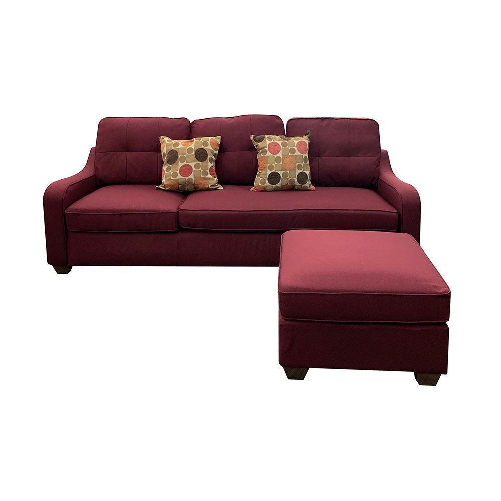 Cleavon II Sectional Sofa & 2 Pillows in Red Linen 53740