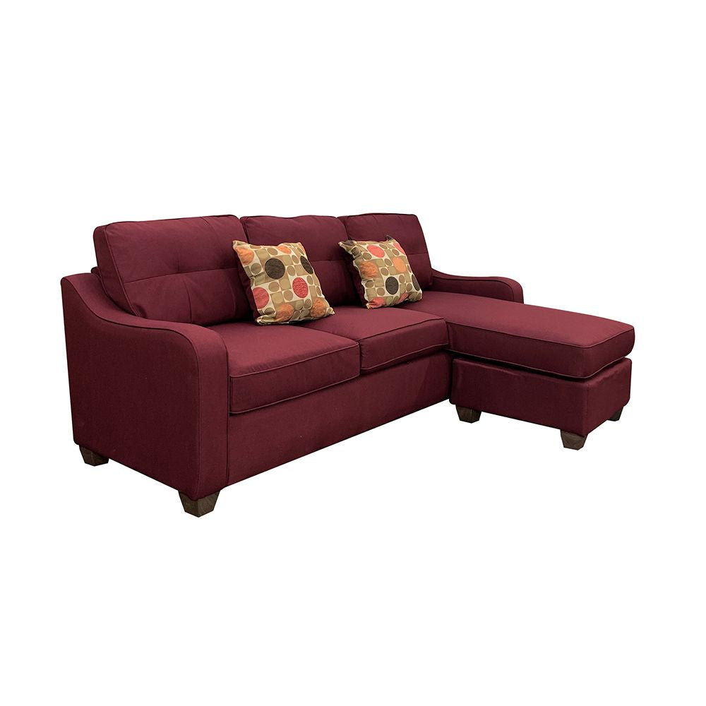 Cleavon II Sectional Sofa & 2 Pillows in Red Linen 53740
