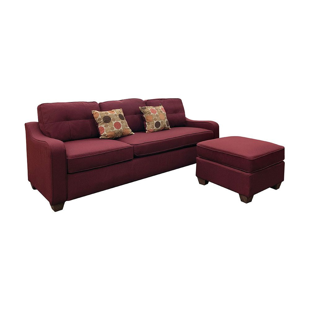 Cleavon II Sectional Sofa & 2 Pillows in Red Linen 53740