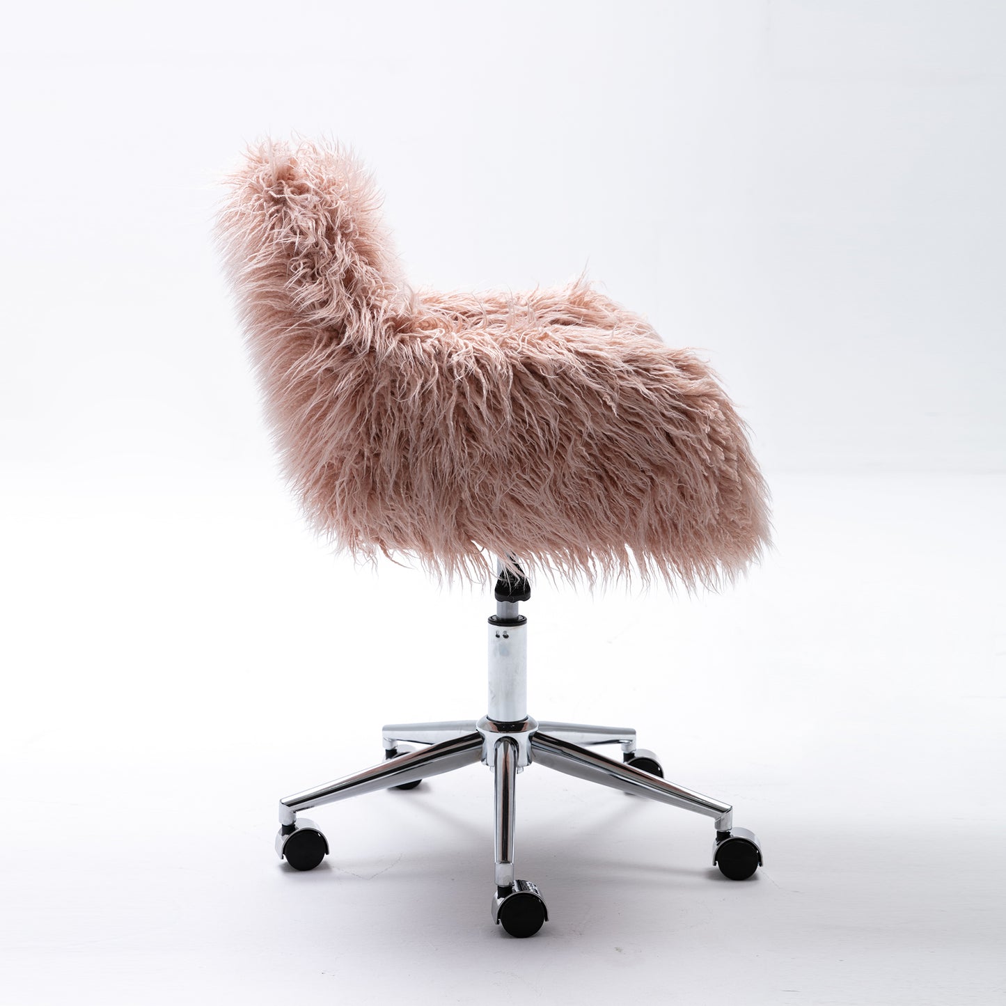 HengMing Modern Faux fur home office chair, fluffy chair for girls, makeup vanity Chair