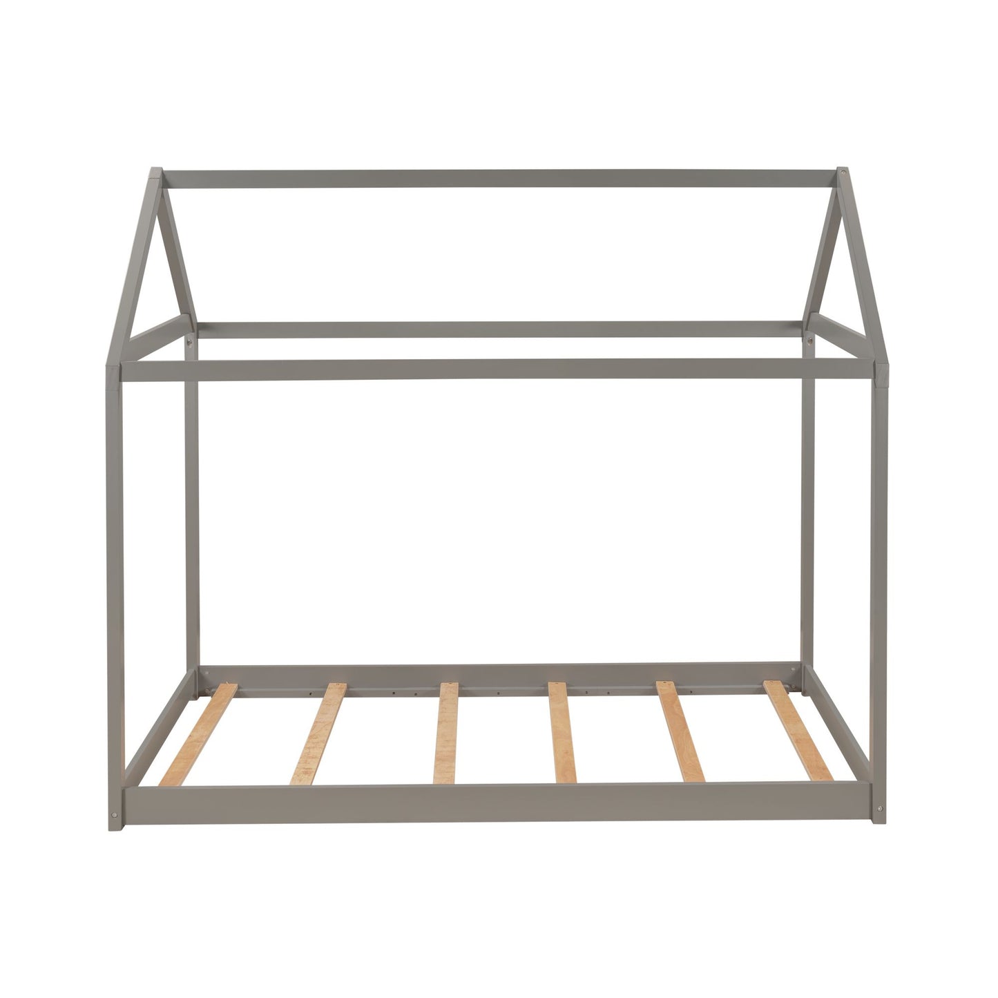 Twin Size Wooden House Bed, Gray(New)