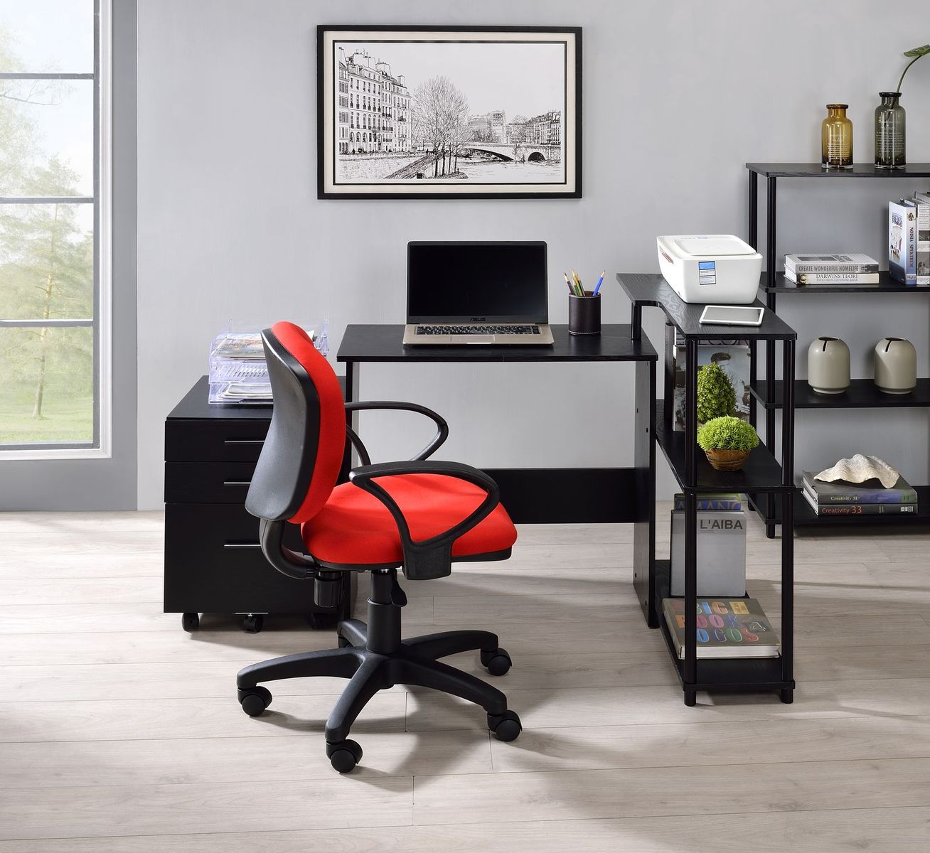 Ievi Writing Desk, Black Finish 92754