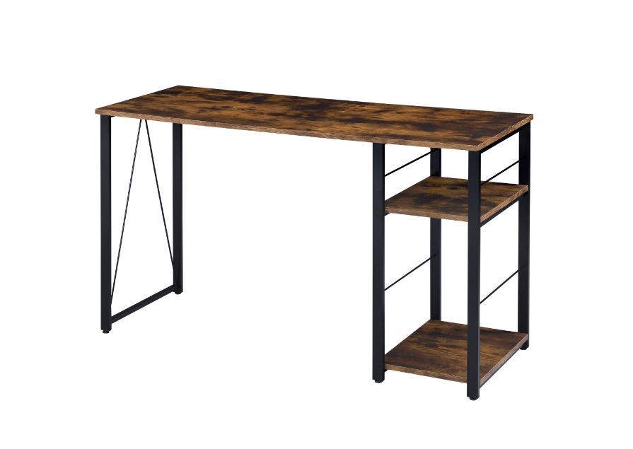 Vadna Writing Desk, Weathered Oak & Black Finish 92765