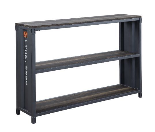 Cargo Bookshelf, Weathered Oak & Gunmetal Finish 92997