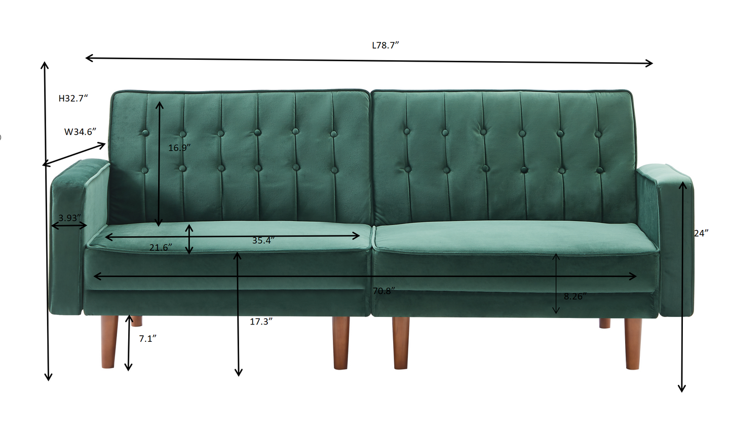 M1903-GN Green split sofa