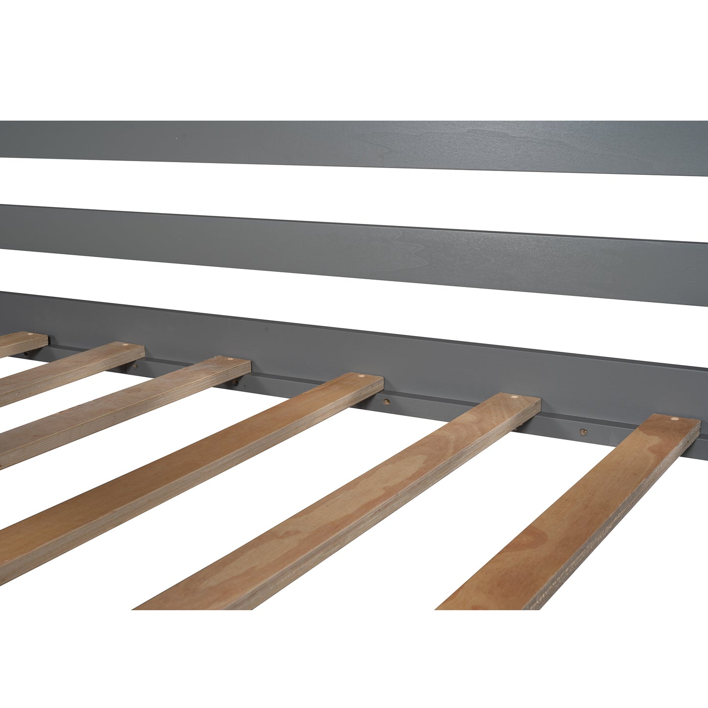 Twin size Loft Bed with Storage Shelves and Ladder-Gray