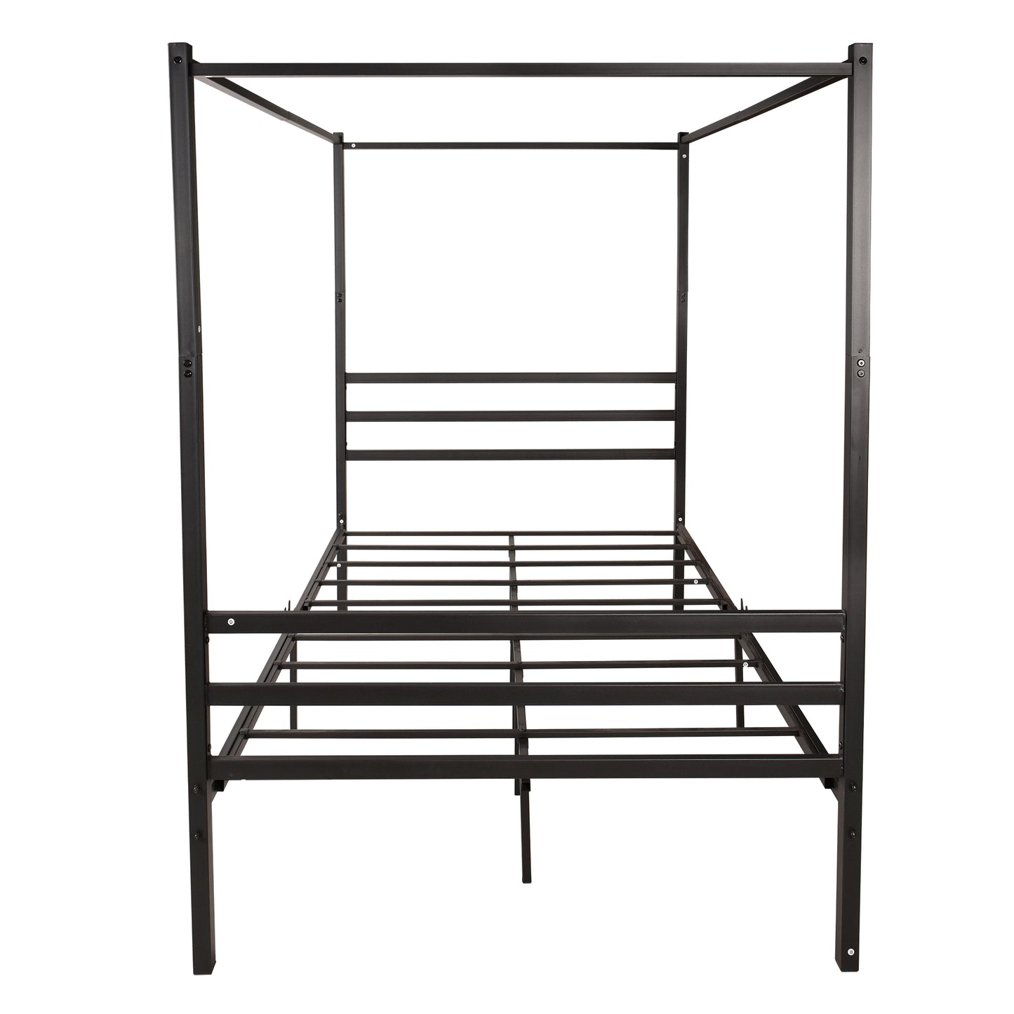 Metal Canopy Bed Frame, Platform Bed Frame Full with minimalism style Frame ,Full Black