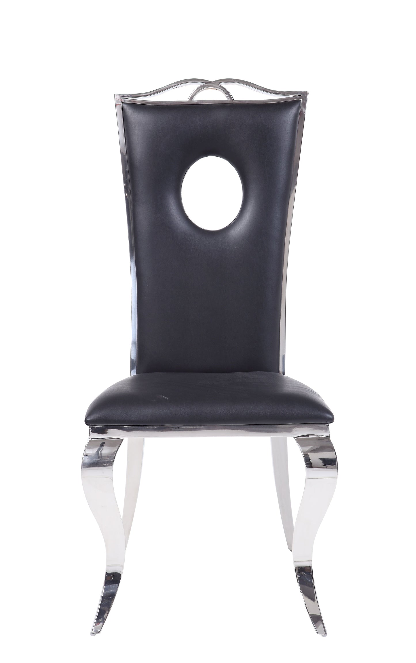 Cyrene Side Chair (Set-2) in PU Stainless Steel 62078