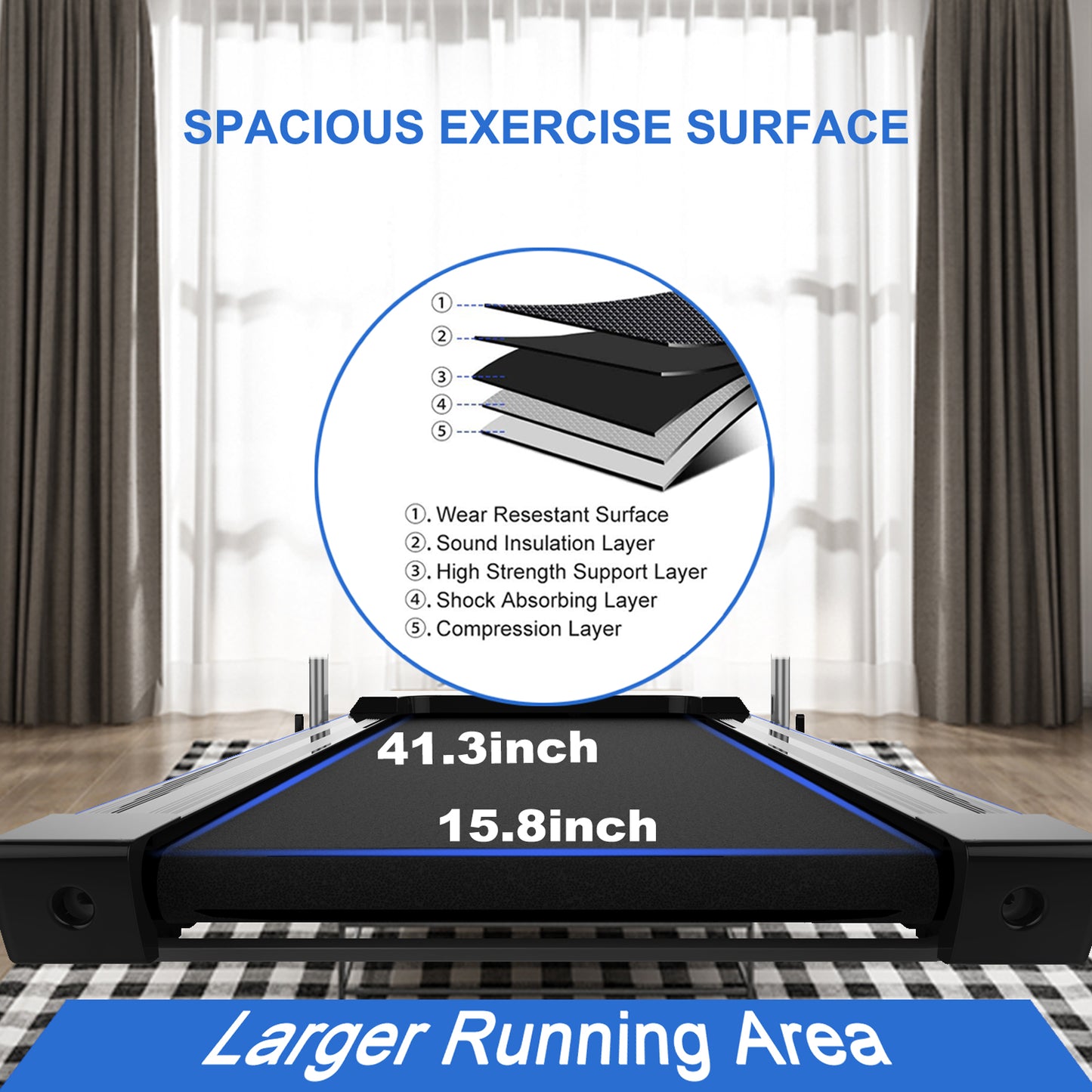 FYC 2 in 1 Under Desk Treadmill - 2.5 HP Folding Treadmill for Home, tallation-Free Foldable Treadmill Compact Electric Running Machine, Remote Control LED Display Walking Running Jogging, Blue