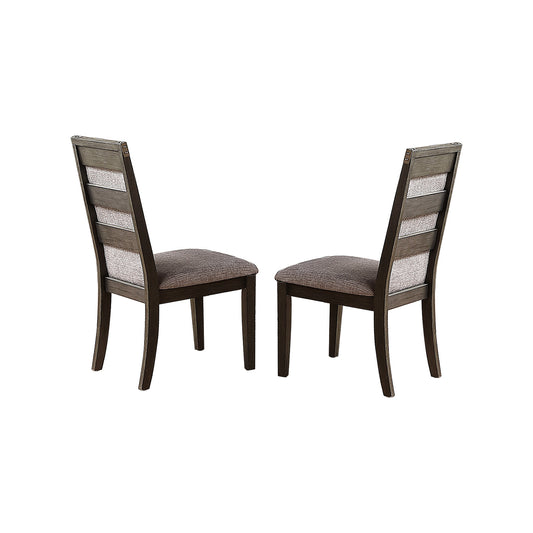 Dining Chair With Upholstered Cushion, Grey(Set of 2)