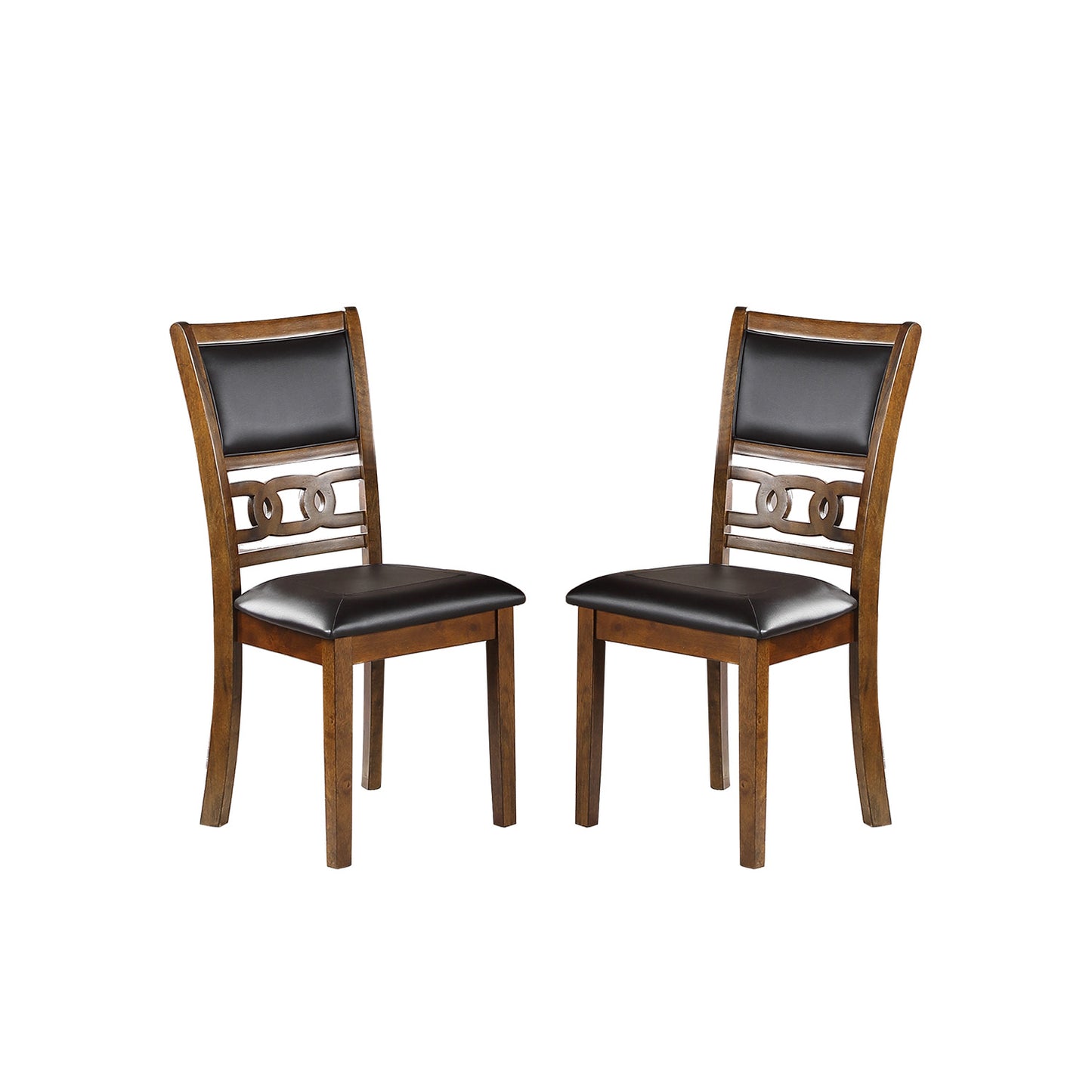 Set of 2 Upholstered Dining Chair in Walnut Finish