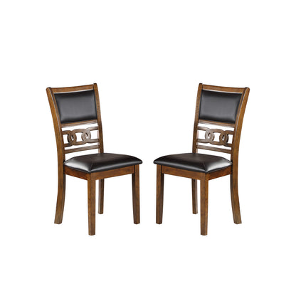 Set of 2 Upholstered Dining Chair in Walnut Finish