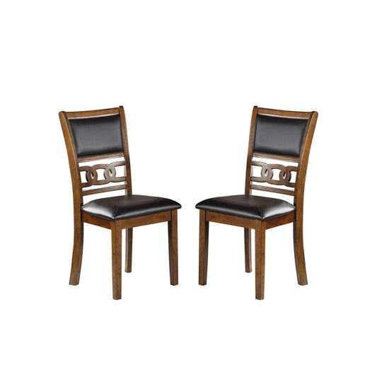 Set of 2 Upholstered Dining Chair in Walnut Finish