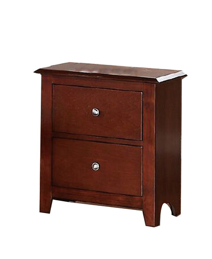 Selma Nightstand With 2 Drawers Storage In Brown Finish