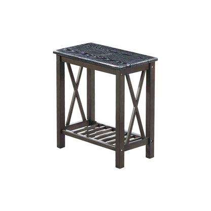 X-cross Side Table in Black and Grey