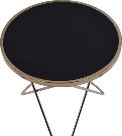 Valora End Table in Champagne & Black Glass 81832