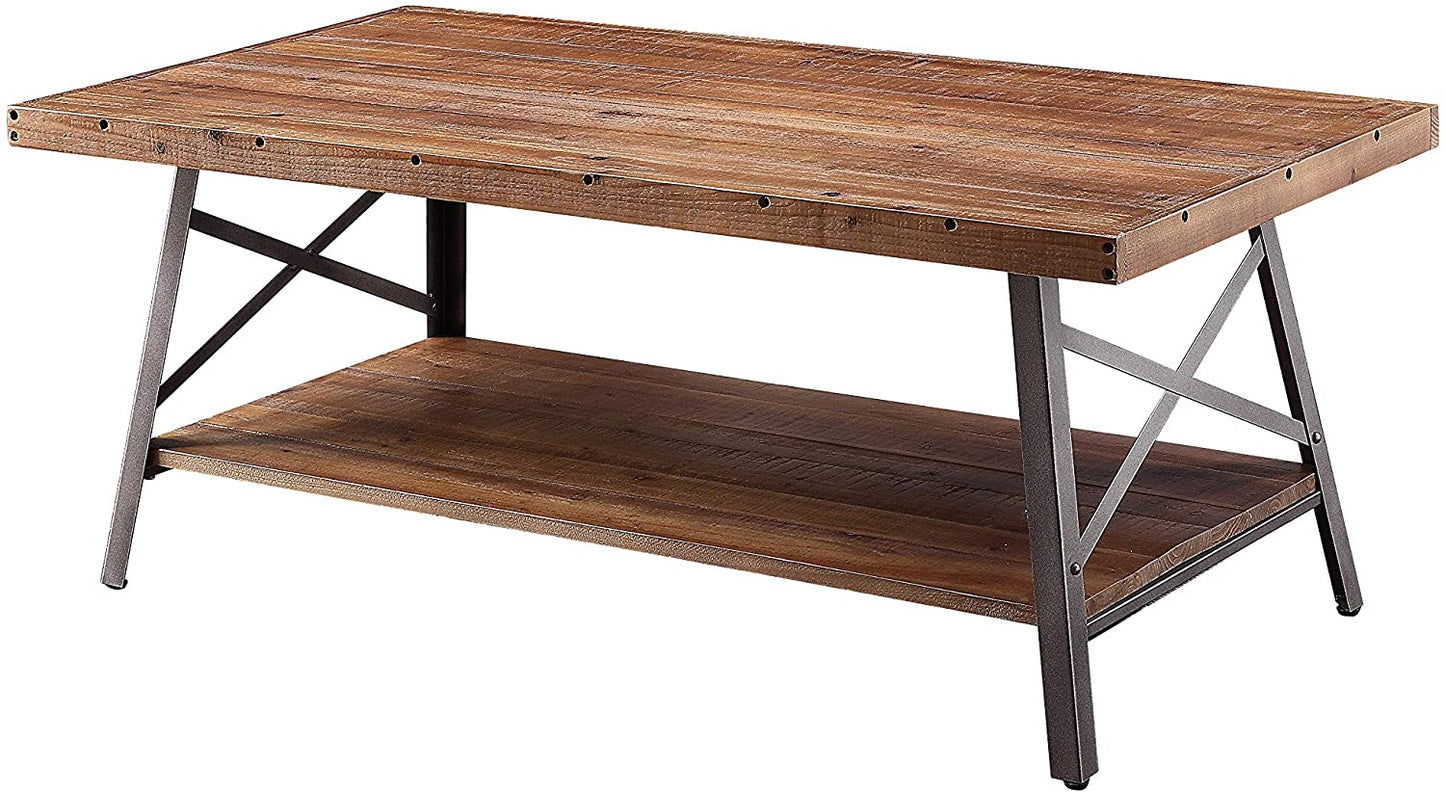 Ikram Coffee Table in Weathered Oak & Sandy Black 81175
