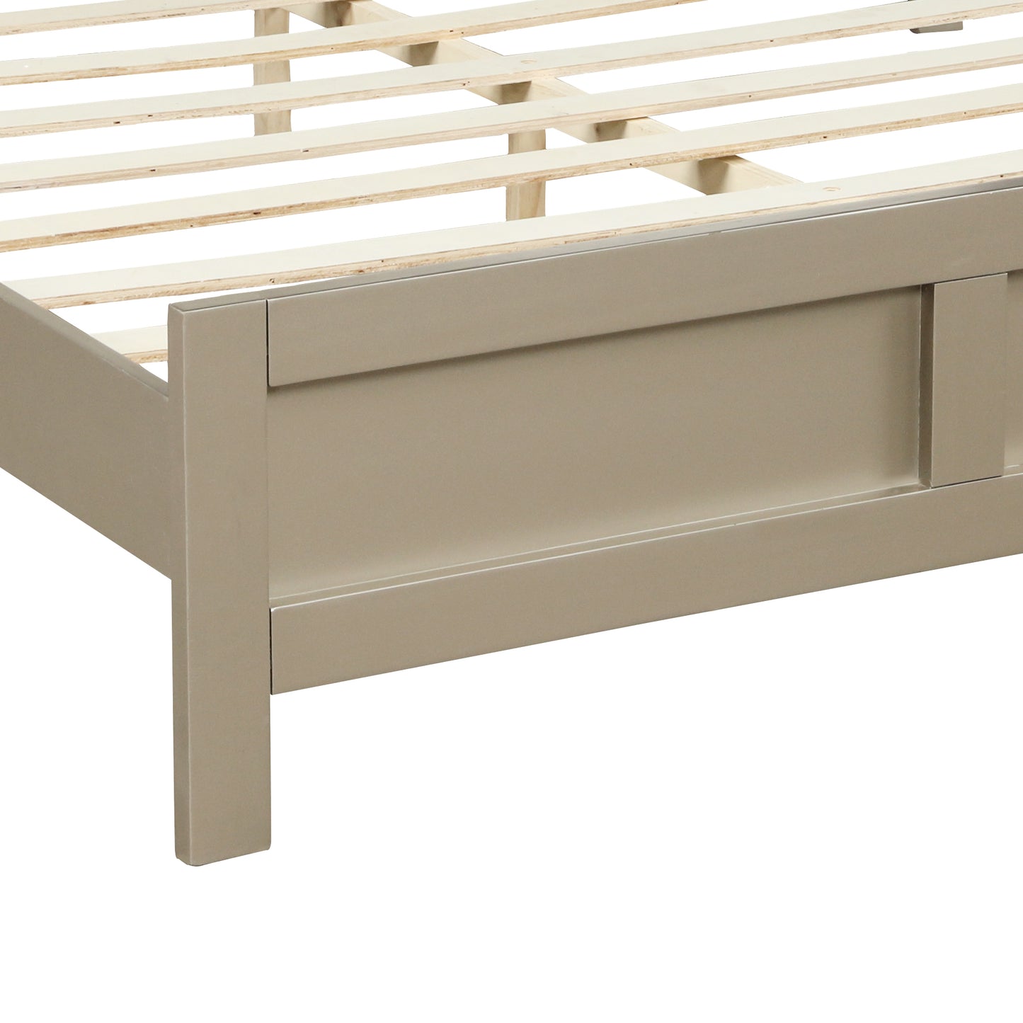 Modern Full Platform Bed in Platinum Silver No Box Spring Needed (Freely Configurable Bedroom Sets)