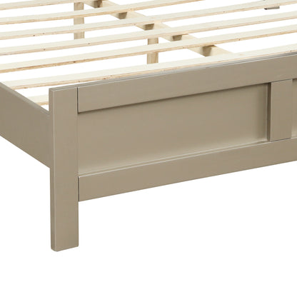 Modern Full Platform Bed in Platinum Silver No Box Spring Needed (Freely Configurable Bedroom Sets)