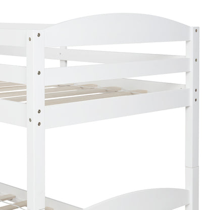 Twin L-Shaped Bunk bed with Trundle-White