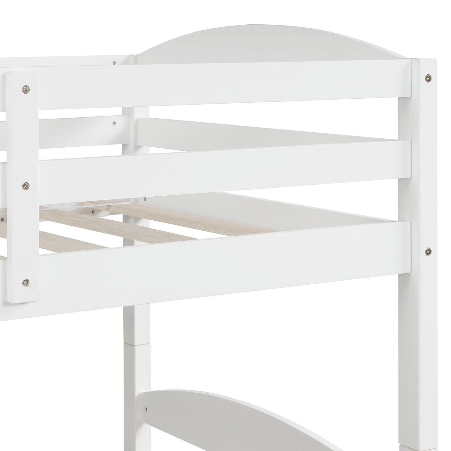 Twin L-Shaped Bunk bed with Trundle-White