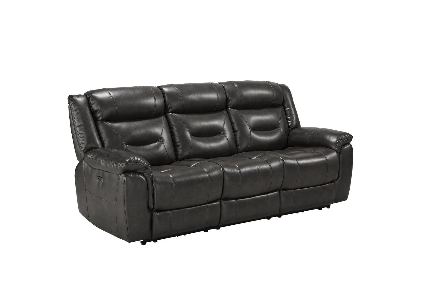 Imogen Sofa (Power Motion), Gray Leather-Aire 54805