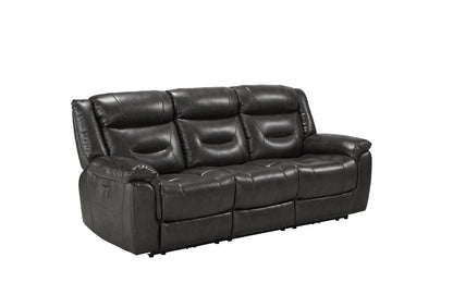 Imogen Sofa (Power Motion), Gray Leather-Aire 54805