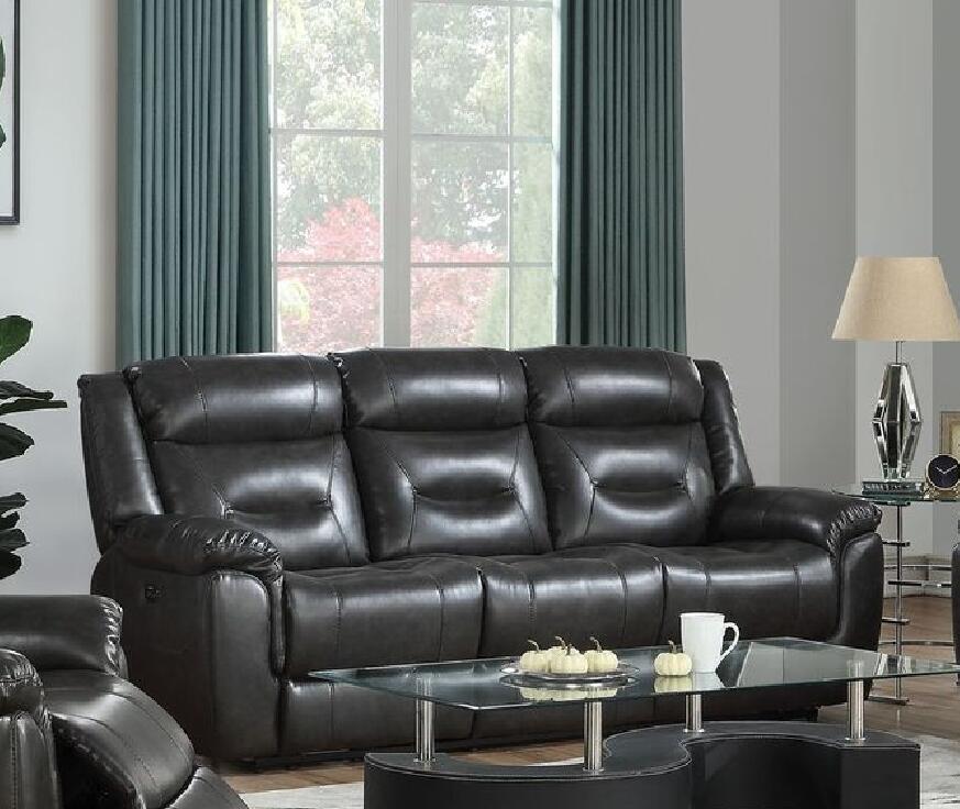Imogen Sofa (Power Motion), Gray Leather-Aire 54805