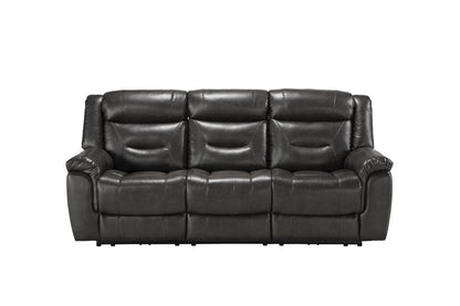 Imogen Sofa (Power Motion), Gray Leather-Aire 54805