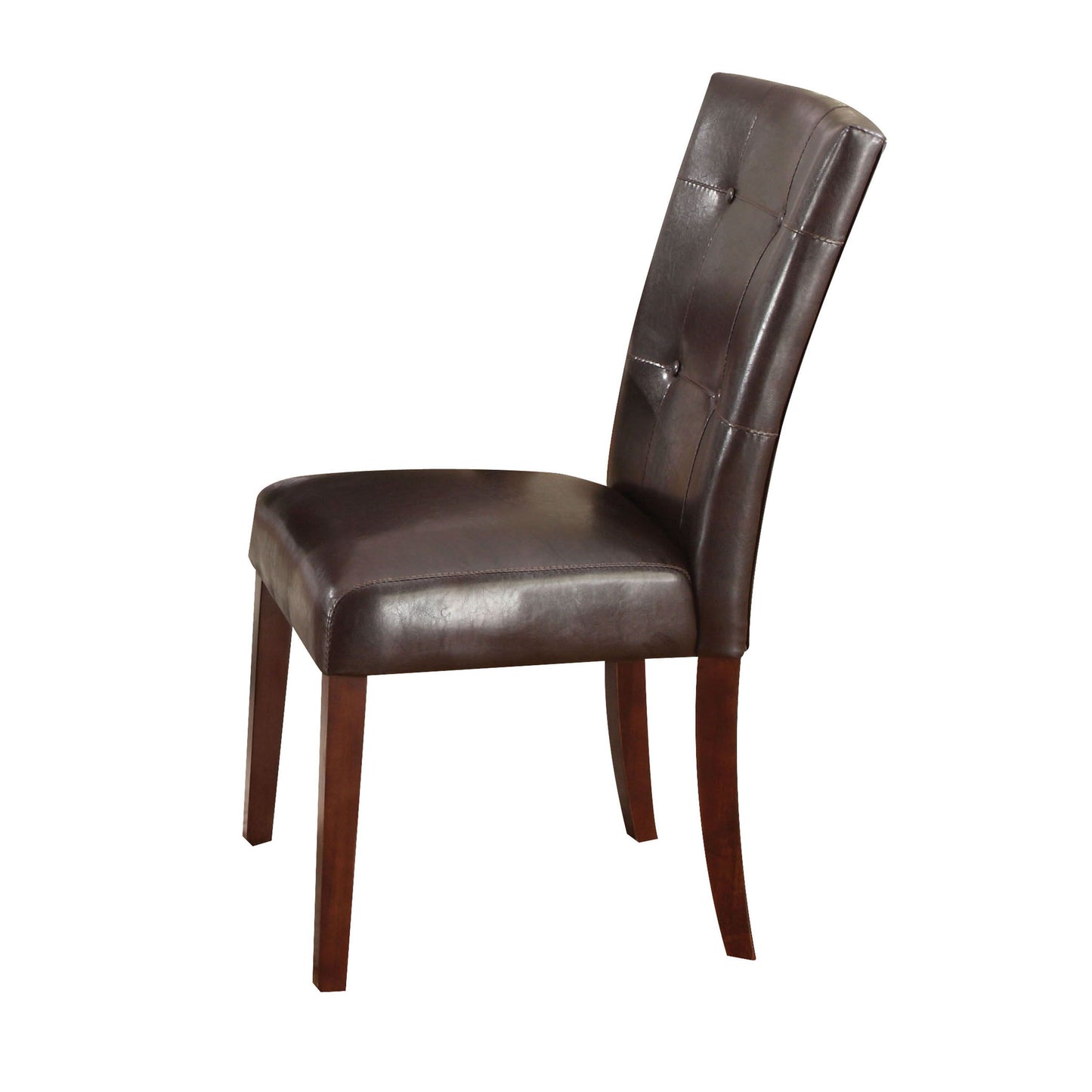 Danville Side Chair (Set-2) in Espresso PU & Walnut 07054