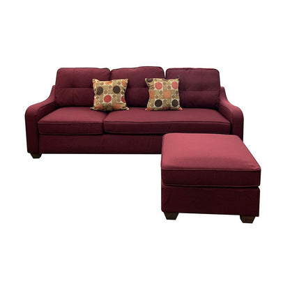 Cleavon II Sectional Sofa & 2 Pillows in Red Linen 53740