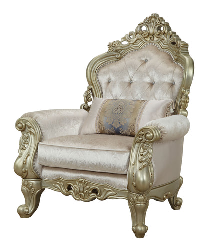Gorsedd Chair & 1 Pillow in Fabric & Antique White 52442