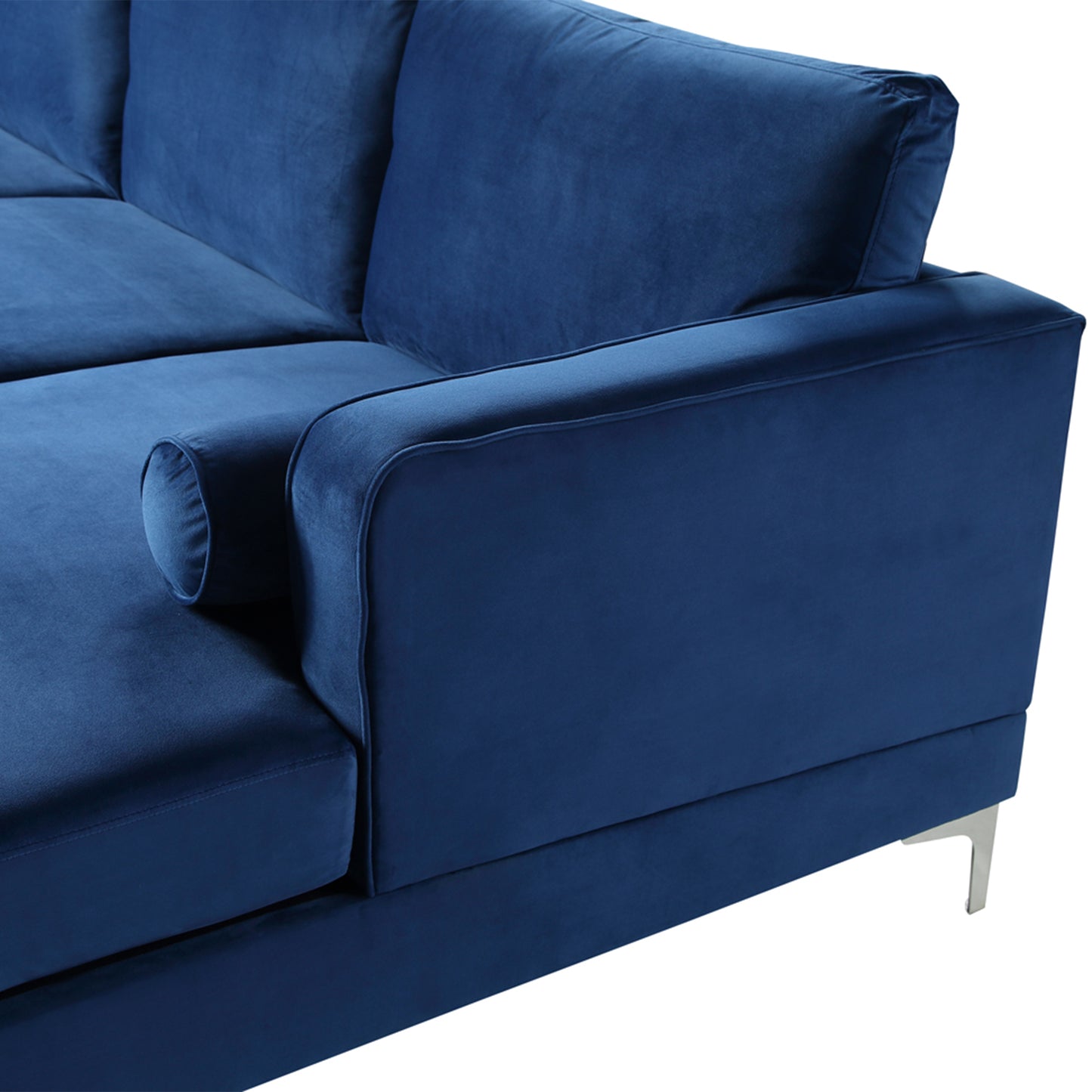 Sectional Sofa with Two Pillows, U-Shape Upholstered Couch with Modern Elegant Velvet for Living Room Apartment