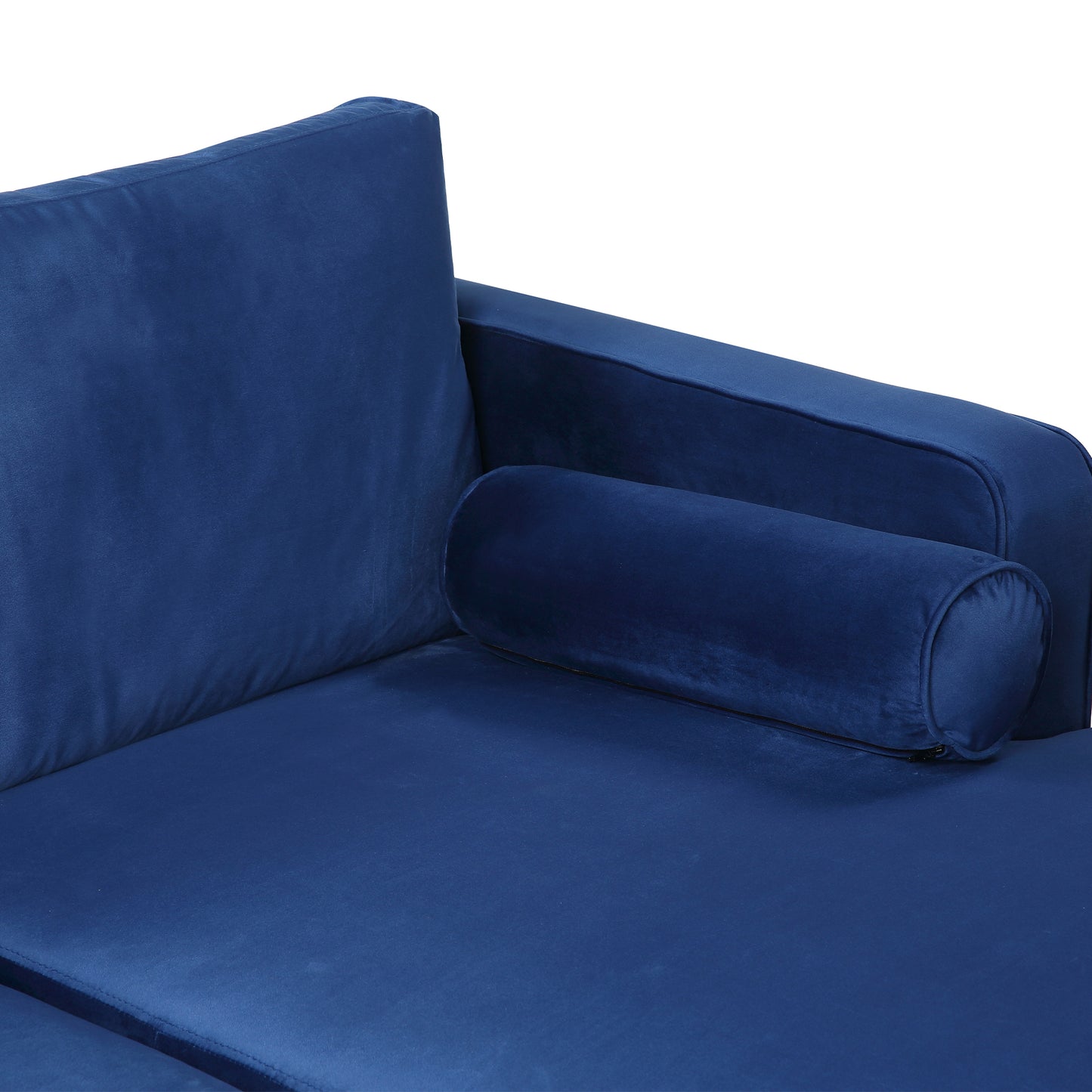 Sectional Sofa with Two Pillows, U-Shape Upholstered Couch with Modern Elegant Velvet for Living Room Apartment