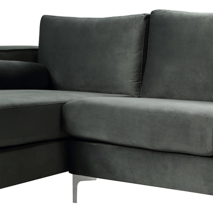 Sectional Sofa with Two Pillows, U-Shape Upholstered Couch with Modern Elegant Velvet for Living Room Apartment