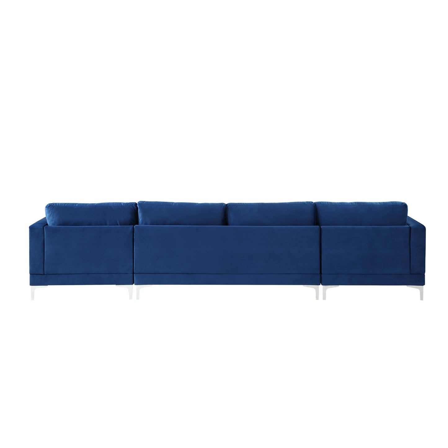 Sectional Sofa with Two Pillows, U-Shape Upholstered Couch with Modern Elegant Velvet for Living Room Apartment