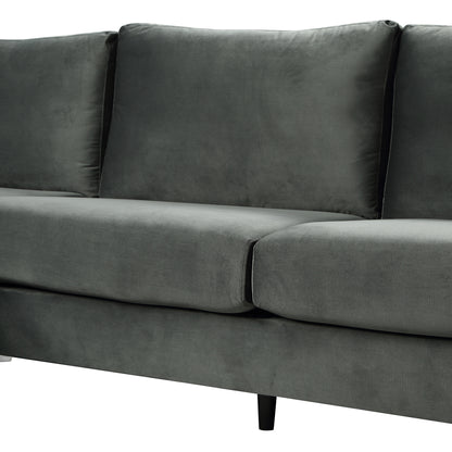 Sectional Sofa with Two Pillows, U-Shape Upholstered Couch with Modern Elegant Velvet for Living Room Apartment