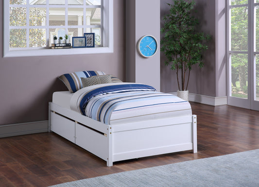 Twin Bed with 2 Storage drawersWhite