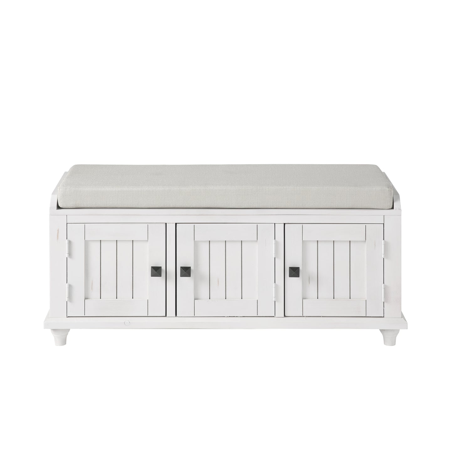 Homes Collection Wood Storage Bench with 2 Cabinets