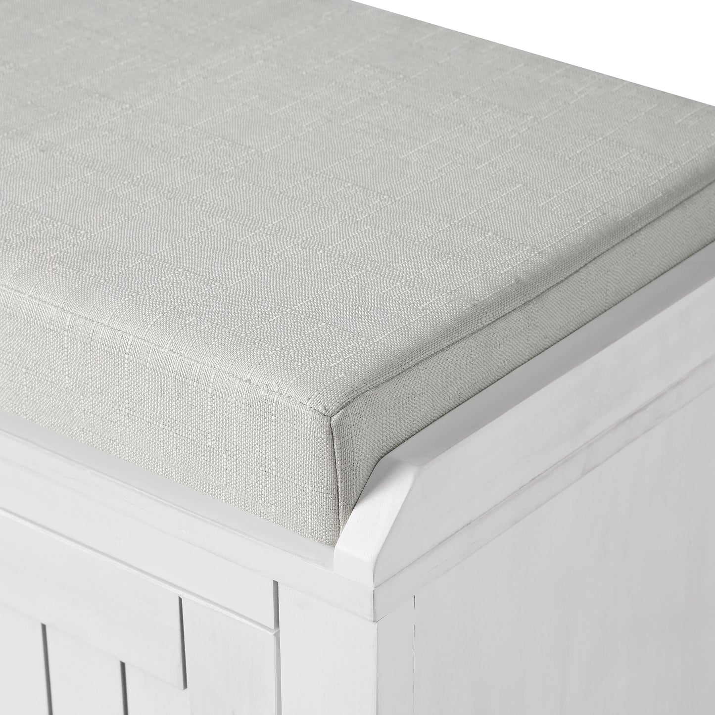 Homes Collection Wood Storage Bench with 2 Cabinets