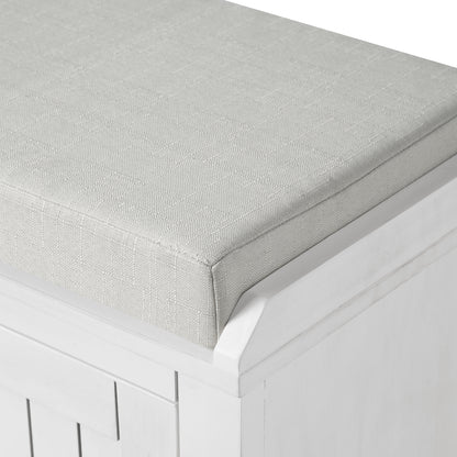 Homes Collection Wood Storage Bench with 2 Cabinets