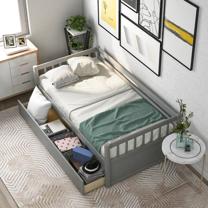 Twin Size Daybed with eparable 2 Drawers , Gray  (New)