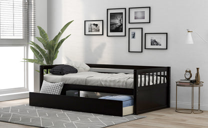 Twin Size Daybed with eparable 2 Drawers , Espresso (New)