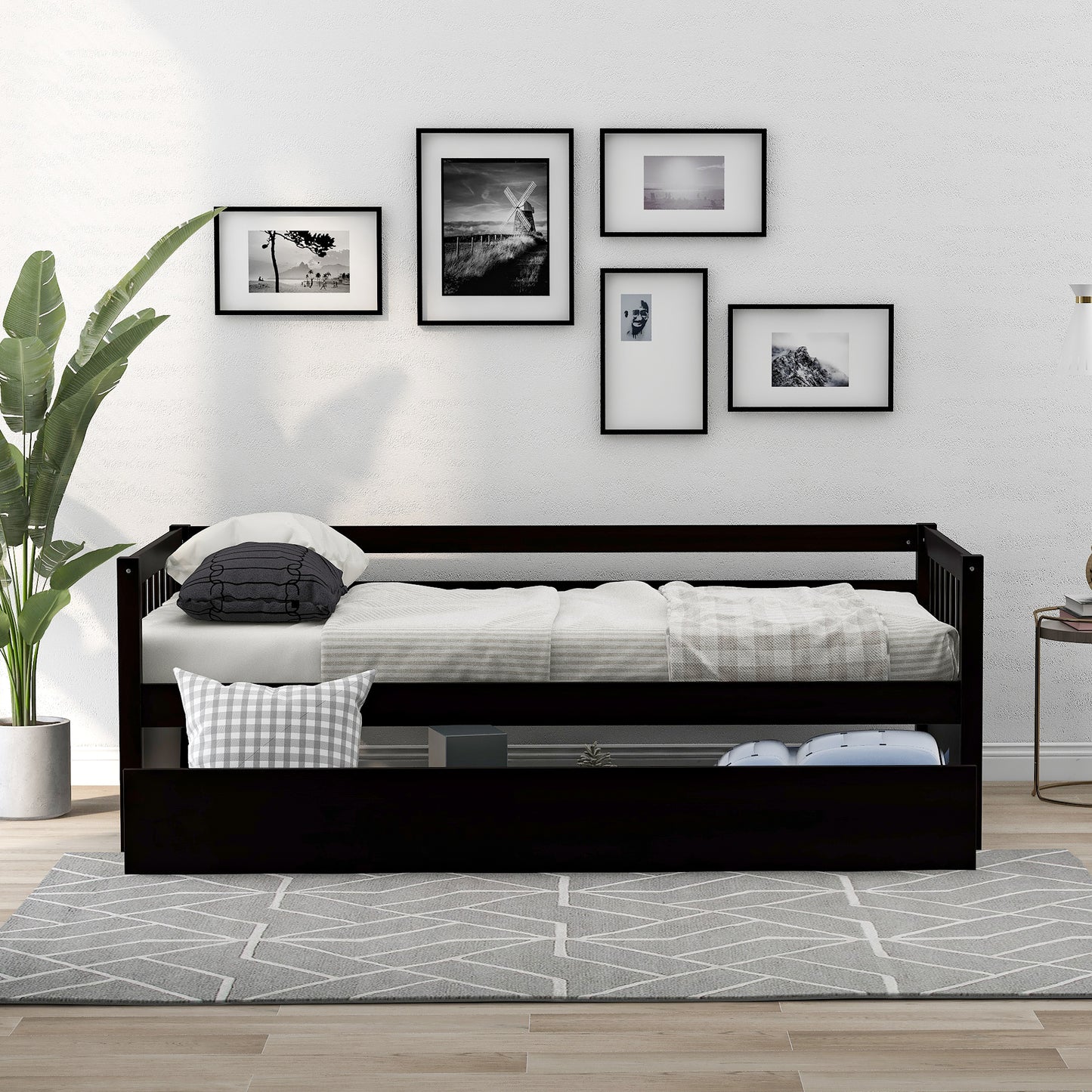 Twin Size Daybed with eparable 2 Drawers , Espresso (New)
