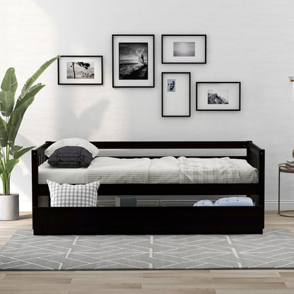 Twin Size Daybed with eparable 2 Drawers , Espresso (New)