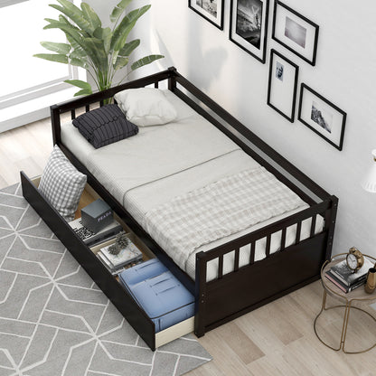 Twin Size Daybed with eparable 2 Drawers , Espresso (New)