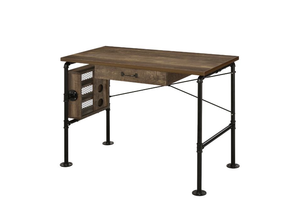 Endang Writing Desk, Weathered Oak & Black Finish 92595